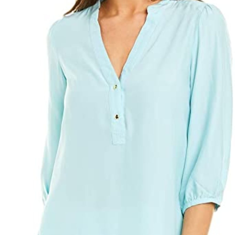 Sail To Sable Silk Blouse Mint Color Sz Xs Nwt